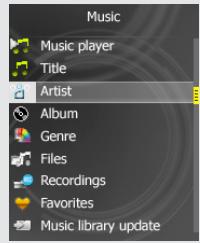 ARCHOS 20C VISION - SELECTIONNER VOTRE MUSIQUE - 1