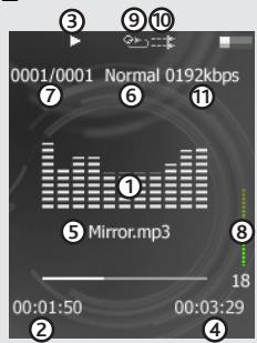 ARCHOS 20C VISION - Nombre de chanson parmi toutes les chansons de l'appareil/du dossier - 1