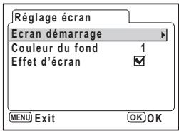 PENTAX OPTIO S60 - Changement de l'écran démarrage, de la couleur du fond et des effets d'écran - 1