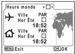 PENTAX OPTIO S60 - Réglage de l'heure monde. - 1