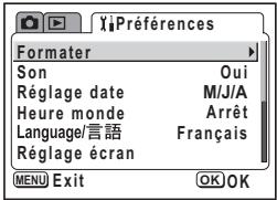 PENTAX OPTIO S60 - [Menu ⚫ Préférences] - 3