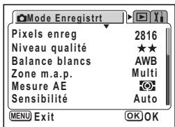 PENTAX OPTIO S60 - Exemple d'une opération de menu - 2