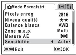 PENTAX OPTIO S60 - Exemple d'une opération de menu - 9