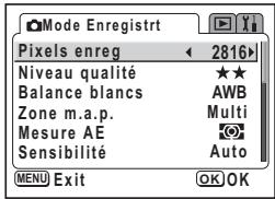 PENTAX OPTIO S60 - Exemple d'une opération de menu - 5