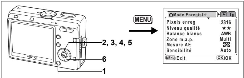 PENTAX OPTIO S60 - Sauvegarde des éléments du menu (Mémoire) - 2