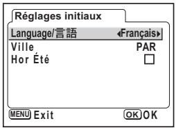 PENTAX OPTIO S60 - Réglage de la langue d'affichage - 1