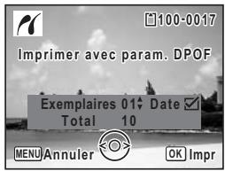 PENTAX OPTIO W10 - Impression à l'aide des réglages DPOF - 1