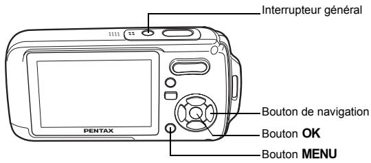 PENTAX OPTIO W10 - Appuyez en même temps sur l'interrupteur général et sur le bouton ▶. - 2