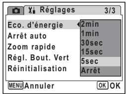 PENTAX OPTIO W10 - Utilisation de la fonction d'économie d'énergie - 1
