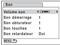 PENTAX OPTIO W10 - Changement des réglages sonores - 1