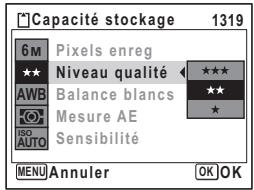 PENTAX OPTIO W10 - Utilisez le bouton de navigation (▲▼) pour modifier le réglage. - 1