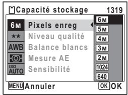 PENTAX OPTIO W10 - Sélection des pixels enregistrés - 1