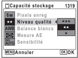 PENTAX OPTIO W10 - Sélection du niveau de qualité - 1