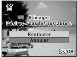 PENTAX OPTIO W10 - Restauration des images supprimées - 2