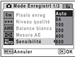 PENTAX OPTIO W10 - Réglage de la sensibilité - 1