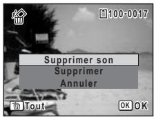PENTAX OPTIO WP - Suppression d'un fichier son - 1