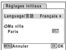 PENTAX OPTIO WP - Si l'écran des réglages initiaux apparaît - 1