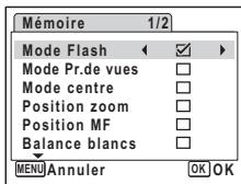 PENTAX OPTIO WP - Sauvegarde des réglages (Mémoire) - 2