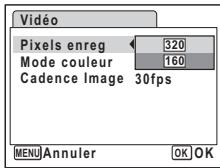 PENTAX OPTIO WP - Sélection des pixels enregistrés pour les séquences vidéo - 1