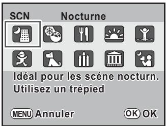 PENTAX K-M - Utilisez le bouton de navigation ( ) ou la molette de selection pourCHOISIR un mode scene. - 1