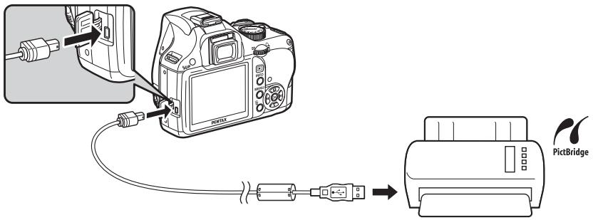 PENTAX K-M - Connexion de l'appareil à l'imprimante - 1
