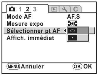 PENTAX K-M - Sélection de la zone de mise au point (point AF) - 1