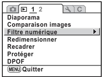 PENTAX K-M - Sélectionnez [Filtre numérique] dans le menu [Lecture 1]. - 1