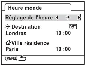 PENTAX K-M - Réglage de l'heure monde - 1