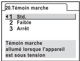 PENTAX K-M - Paramétrage du fonctionnement du témoin de mise sous tension - 1