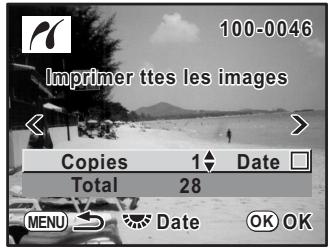 PENTAX K-M - Sélectionnez le nombre d'exemplaires et indique si la date doit ou non apparaitre. - 1