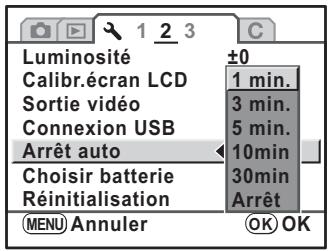 PENTAX K-M - Désactivation de l'arrêt automatique - 1