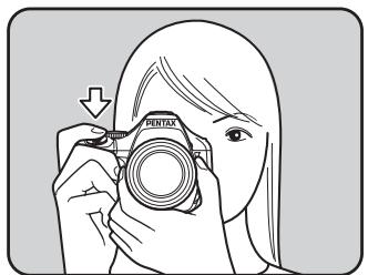 PENTAX K-M - Regardez dans le viseur et presse le déclencueur à mi-course. - 1