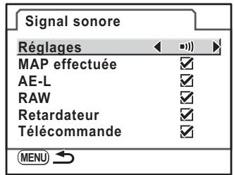 PENTAX K-M - Activation et désactivation du bip sonore - 1