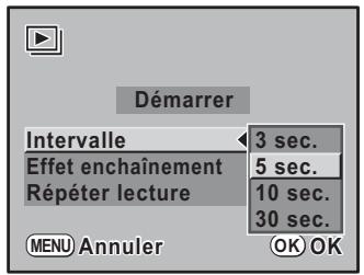 PENTAX K-M - Sélectionnez le réglage que vous souhaitez modifier à l'aide du bouton de navigation (▲▼). - 2