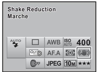 PENTAX K-M - Utilisez le bouton de navigation (▲▼▲▶) pour sélectionnner [Shake Reduction] puis appuyez sur le bouton OK. - 1
