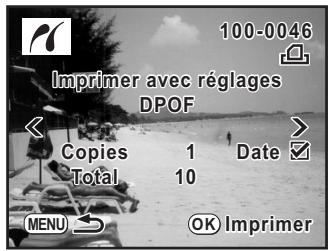 PENTAX K-M - Impression d/images à l'aide des réglages DPOF - 1