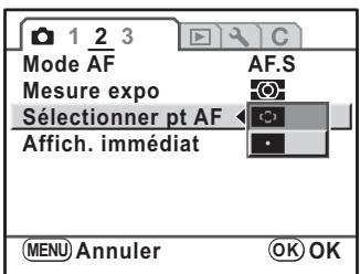 PENTAX K-M - Utilisez le bouton de navigation (▲▼) pour sélectionner un réglage. - 1