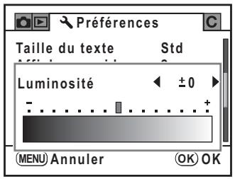 PENTAX K20D - Réglage de la luminosité de l'écran LCD - 1