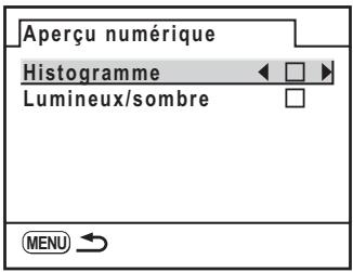 PENTAX K20D - Réglage de l'aperçu numérique - 1