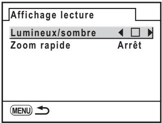 PENTAX K20D - Réglage de l'affichage de lecture - 1