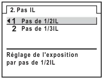PENTAX K20D - Changement des pas de réglage de l'exposition - 1