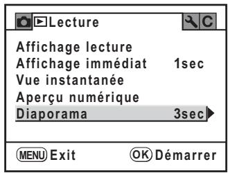 PENTAX K20D - Sélectionnez [Diaporama] dans le menu [▶ Lecture]. - 1