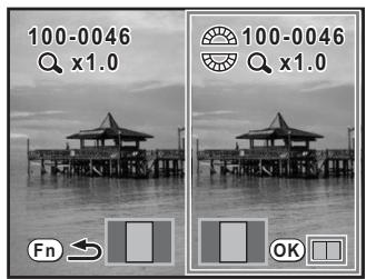 PENTAX K20D - Appuyez sur le bouton Fn en mode lecture, puis appuyez sur le bouton OK. - 1