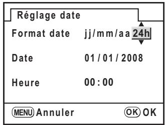 PENTAX K20D - Réglage de la date et de l'heure - 2