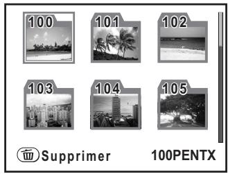PENTAX K20D - Utilisez le bouton de navigation (◀▲▶) pour sélectionner le nombre de vignettes à afficher à la fois. - 1