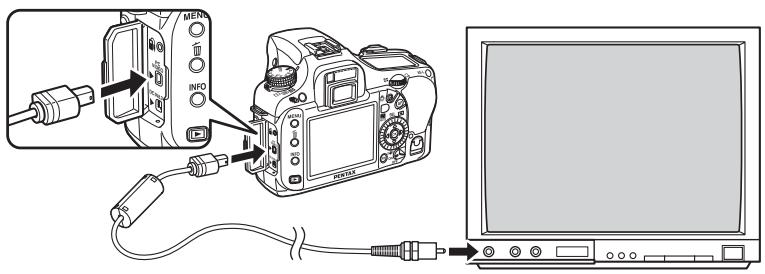PENTAX K20D - Branchement de l'appareil à un équipement audiovisuel - 1