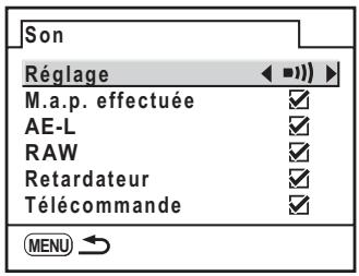 PENTAX K20D - Activation et désactivation du bip sonore - 2