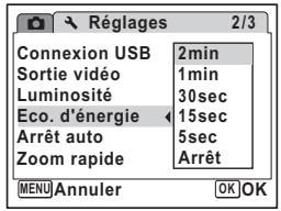PENTAX OPTIO V20 - Utilisation de la fonction d'économie d'énergie - 1