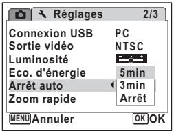 PENTAX OPTIO V20 - Désactivation de Arrêt auto - 1