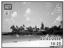 PENTAX OPTIO V20 - Affichage du paramétrage de la prise de vue en mode capture - 2